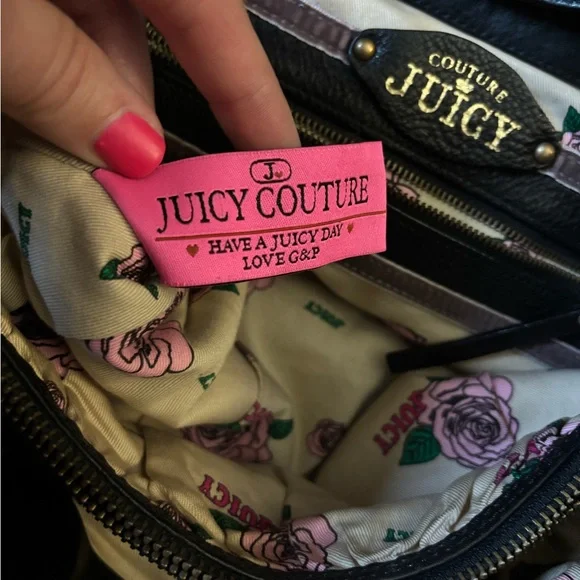 Juicy Couture Black Shoulder Bag with Gold Accents - Picture 13 of 15